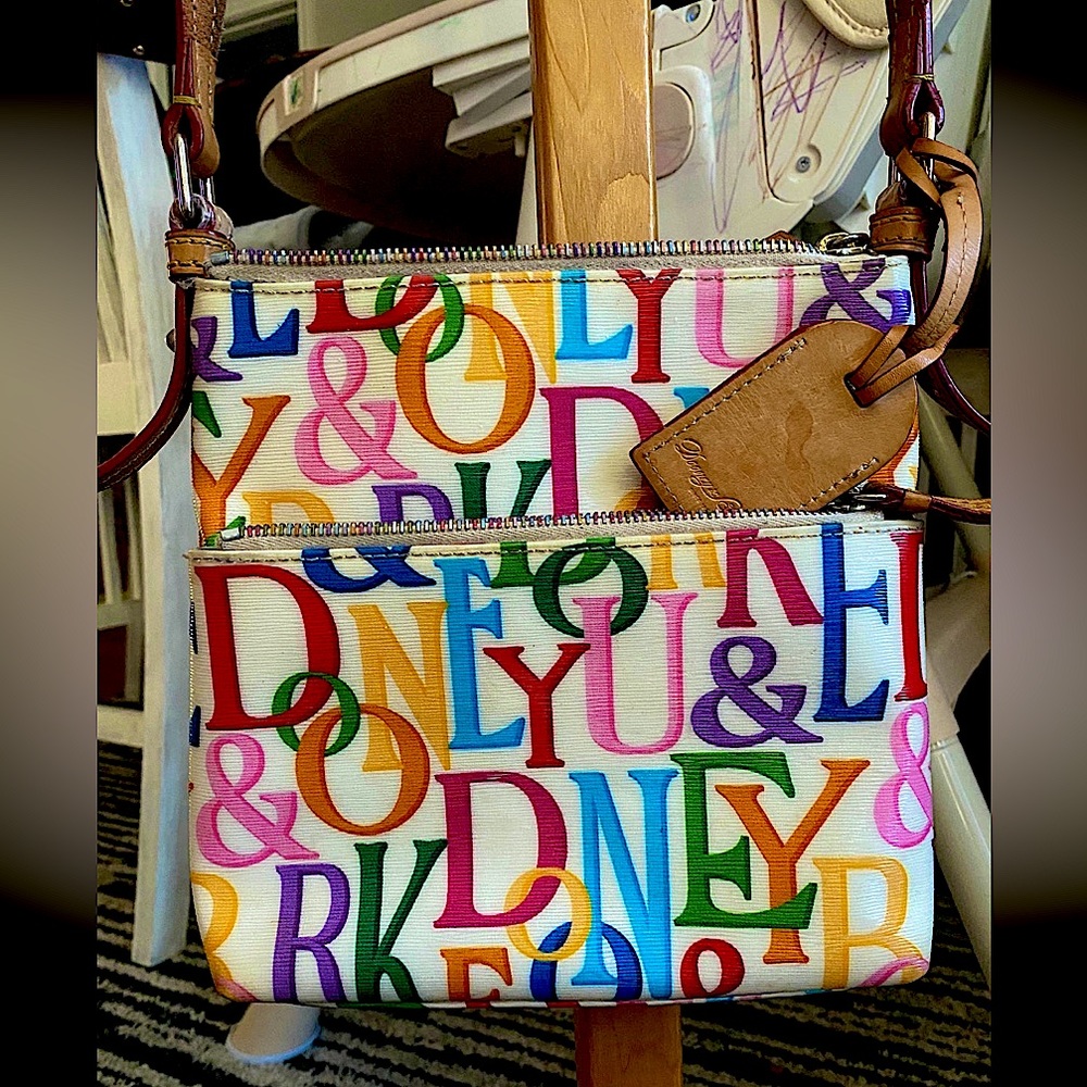 Dooney and Bourke rare retro grafica white crossbody